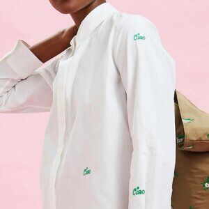 Clare V + Monoprix  Ciao creamy white button down shirt
